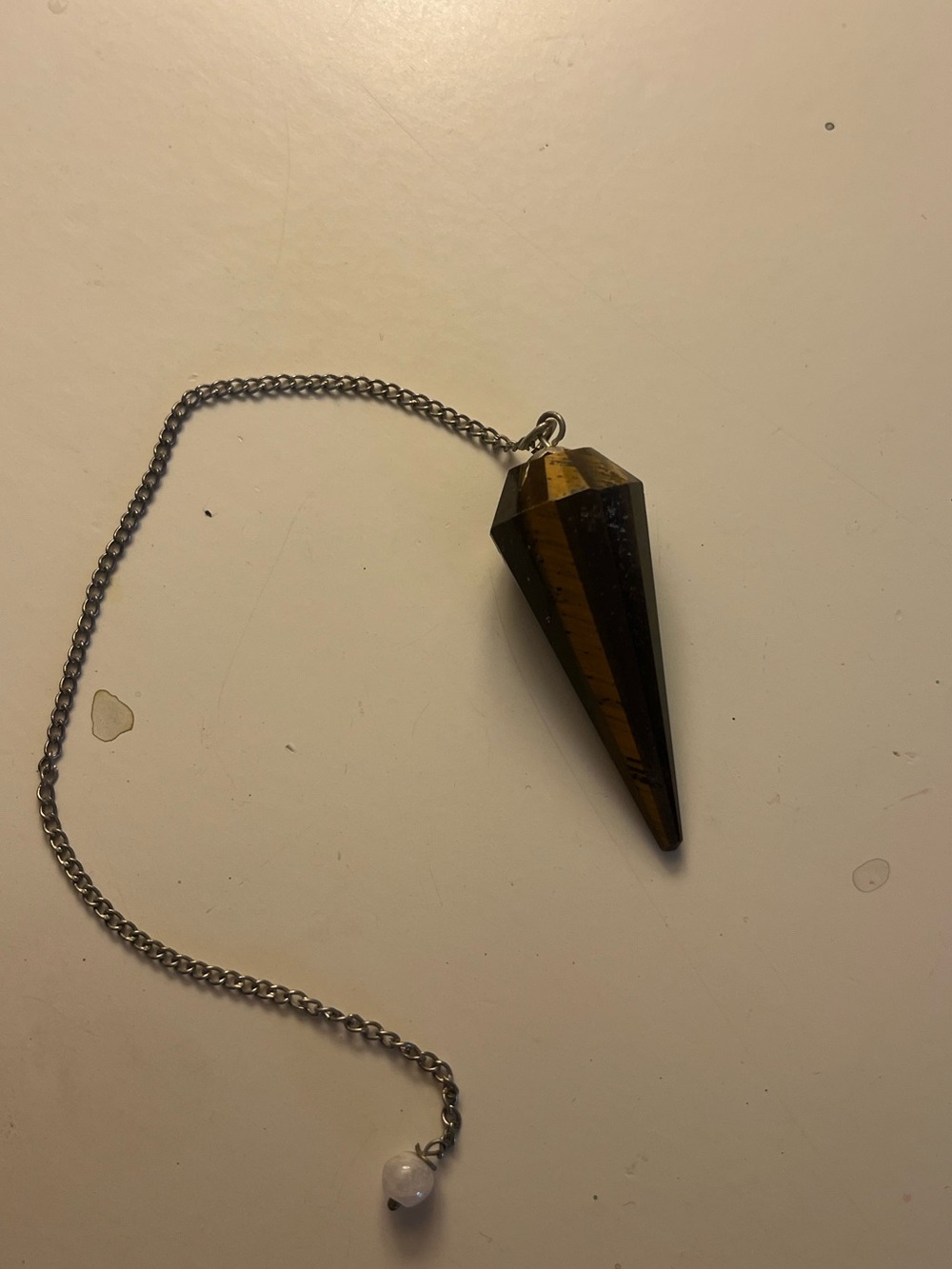 Tiger Eye Faceted Pendulum Necklace - Brown and Black